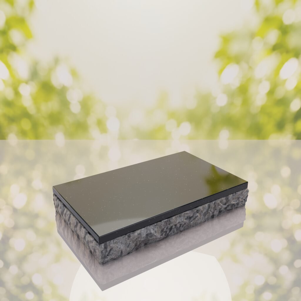 Rock Edge Flat Granite Grave Marker
