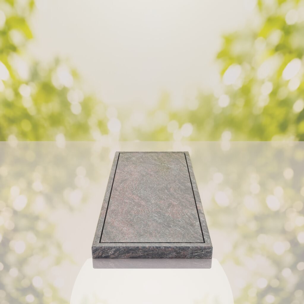 Classic Border Granite Ledger Memorial