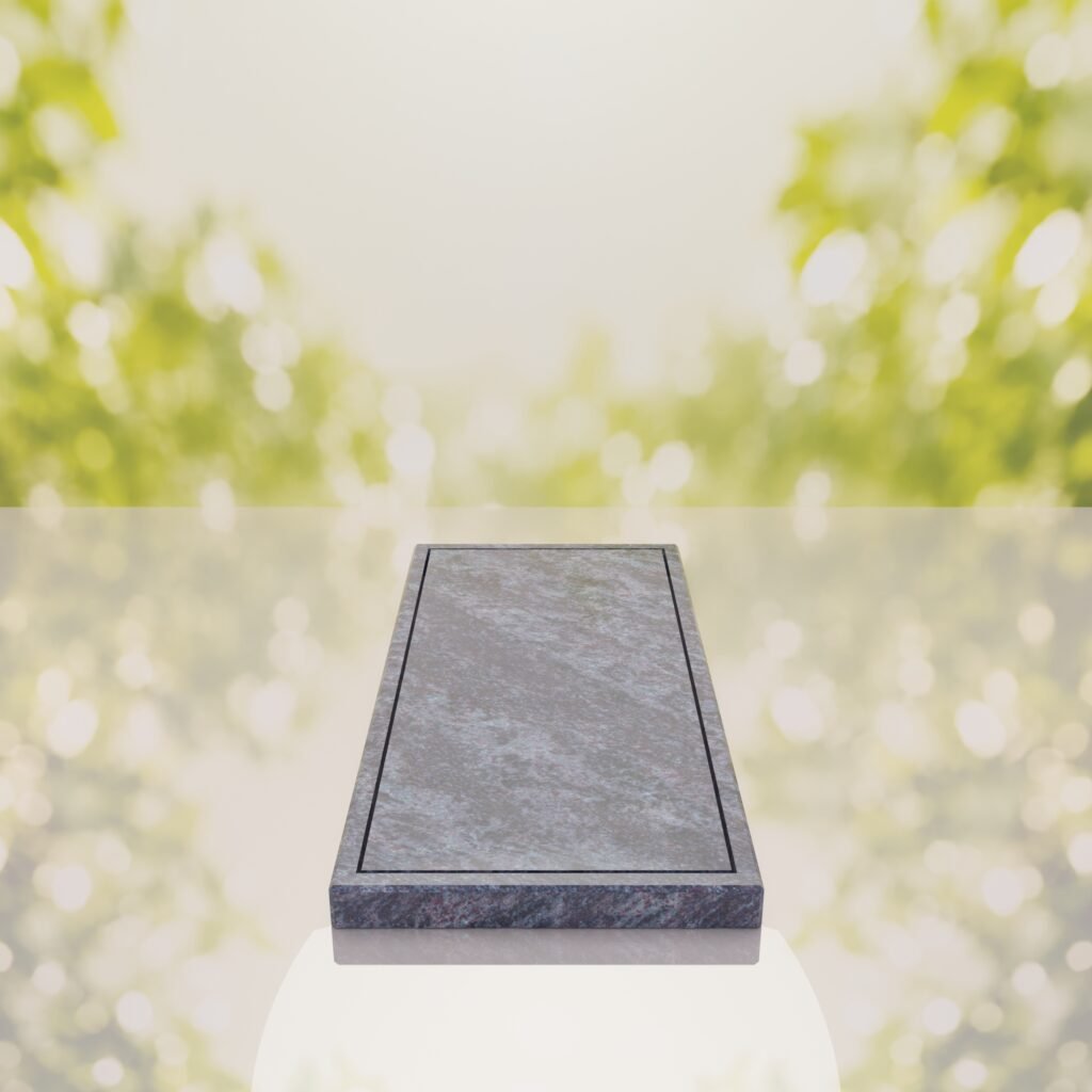 Classic Border Granite Ledger Memorial