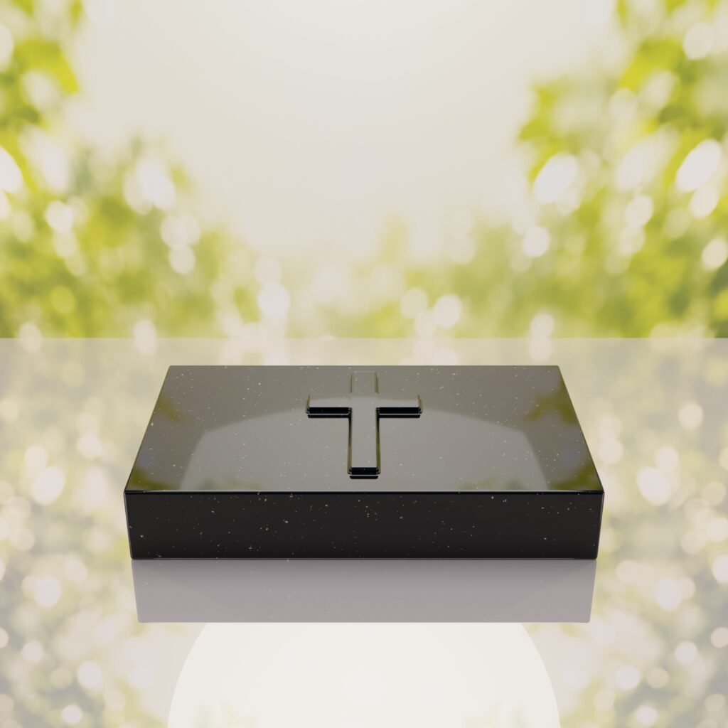 Christian Cross Bevel Granite Grave Marker