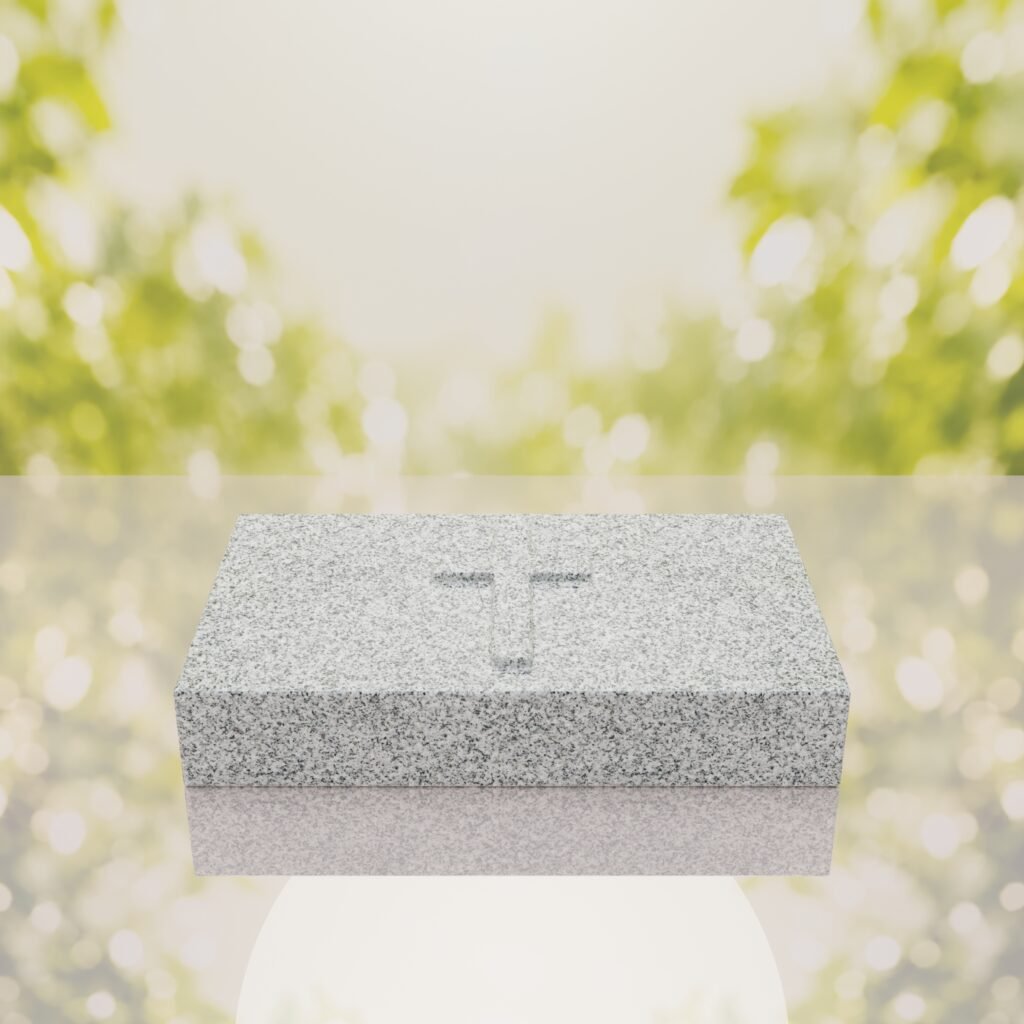 Christian Cross Bevel Granite Grave Marker