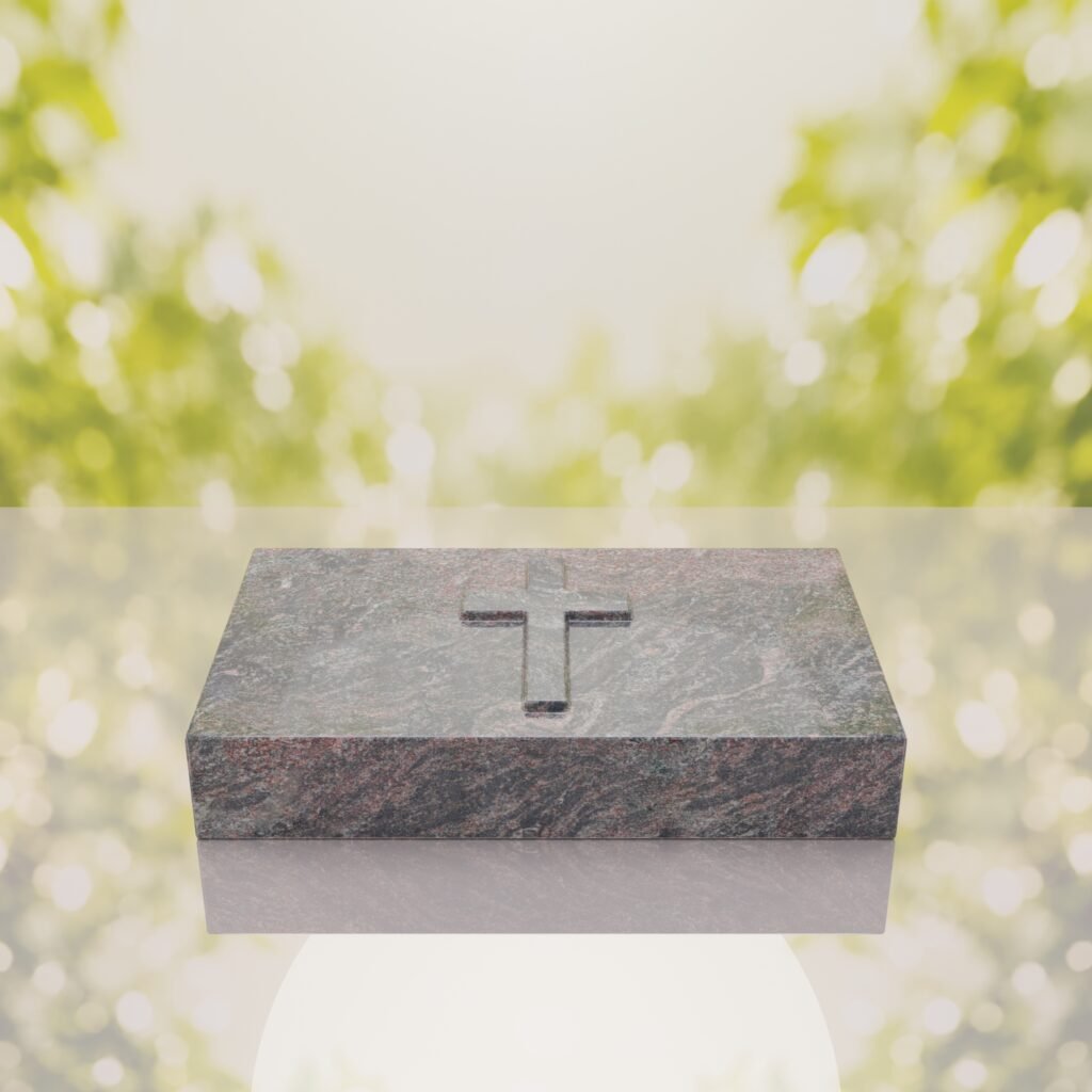 Christian Cross Bevel Granite Grave Marker