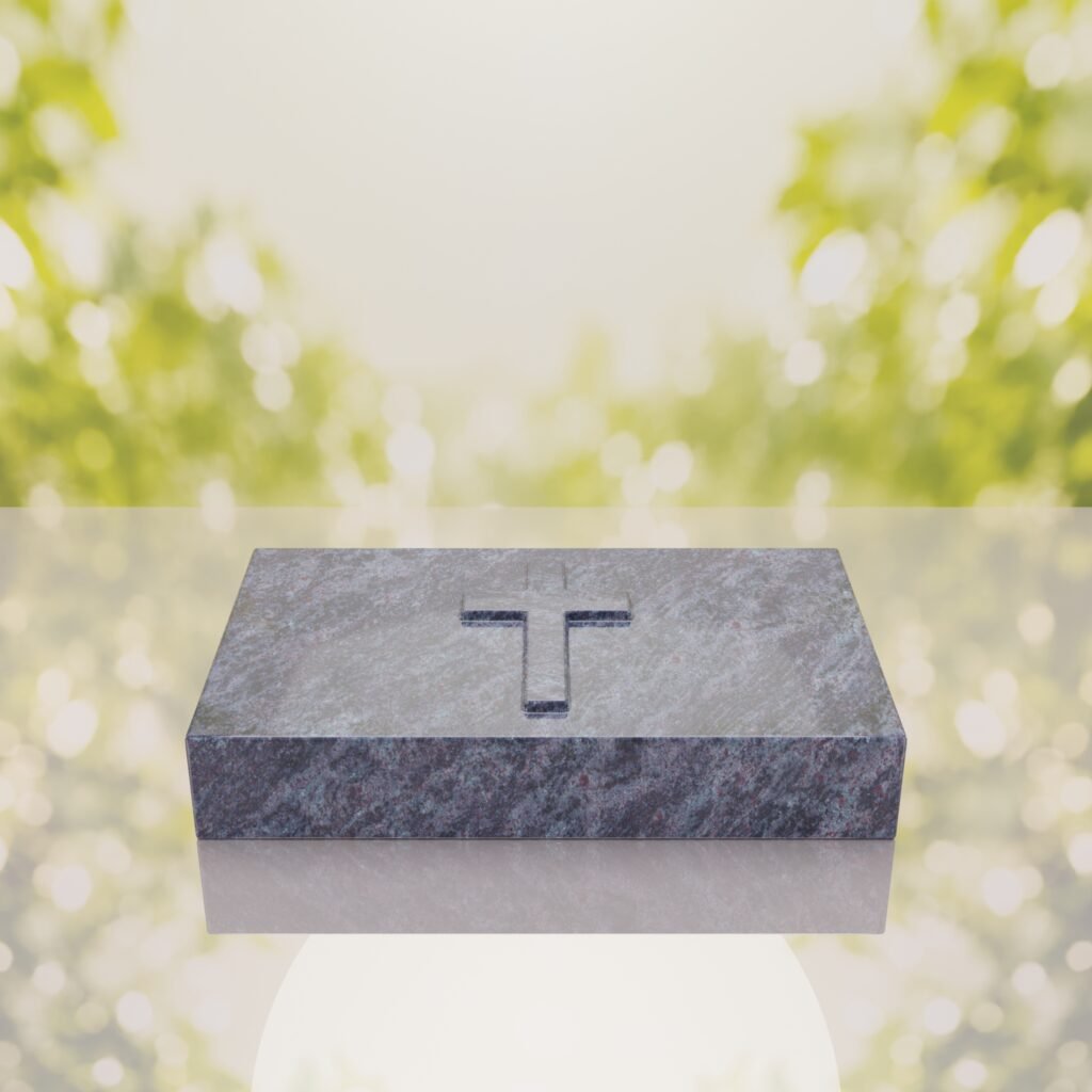 Christian Cross Bevel Granite Grave Marker
