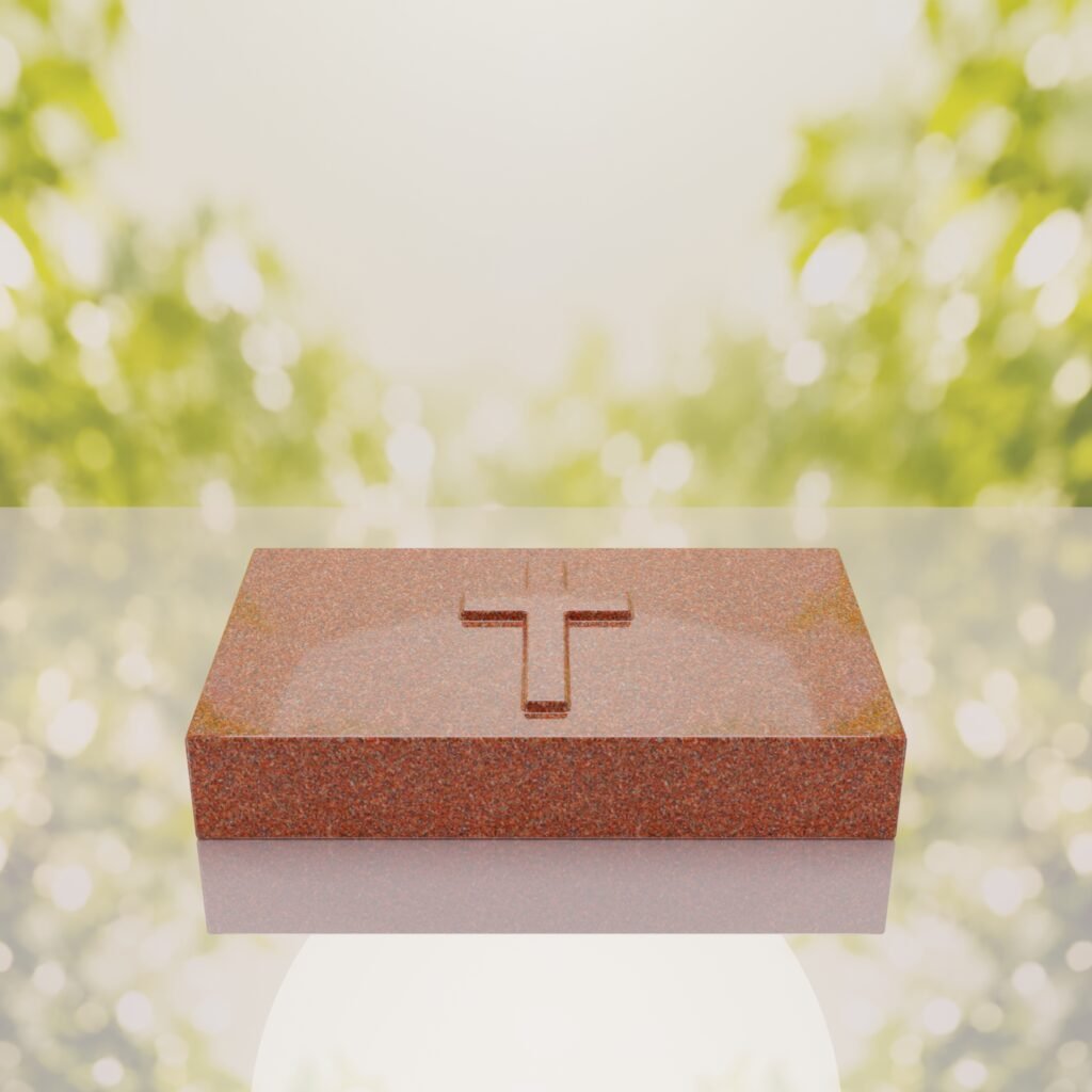 Christian Cross Bevel Granite Grave Marker