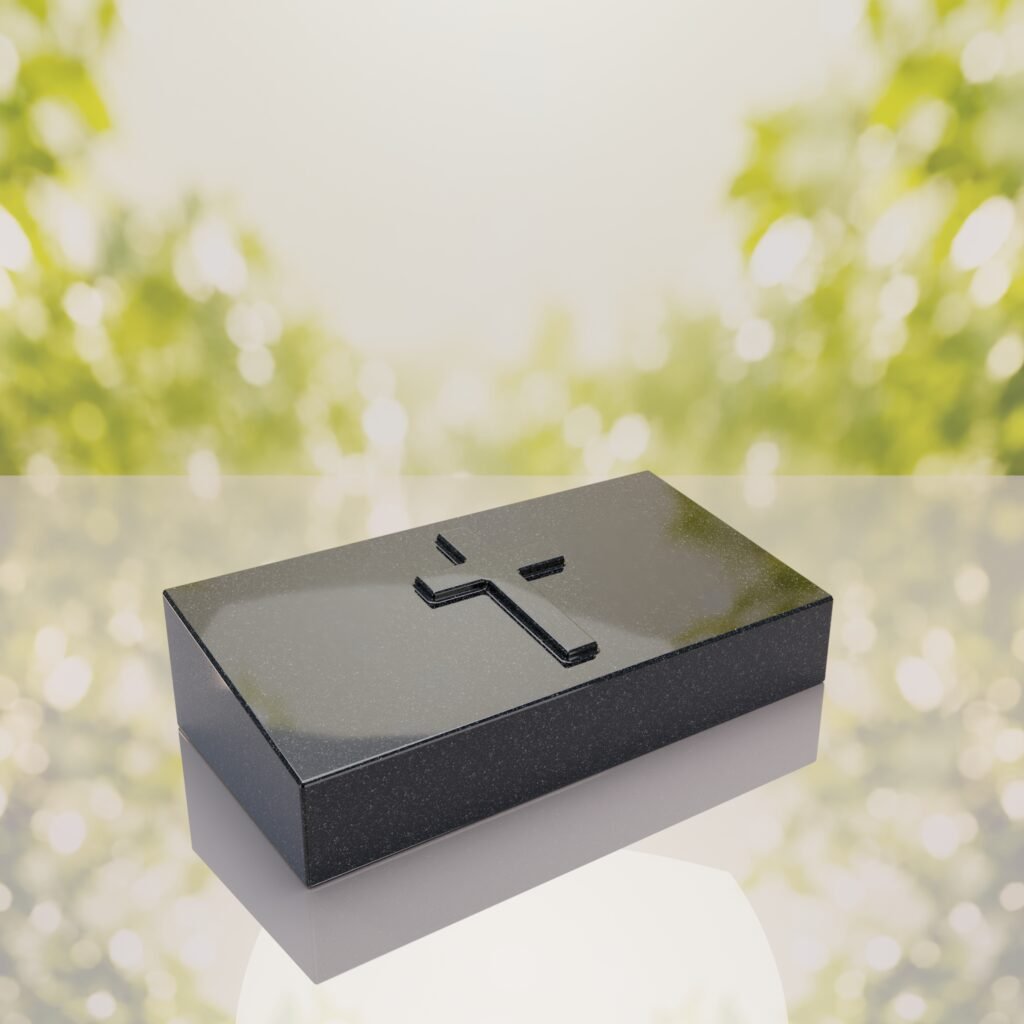 Christian Cross Bevel Granite Grave Marker