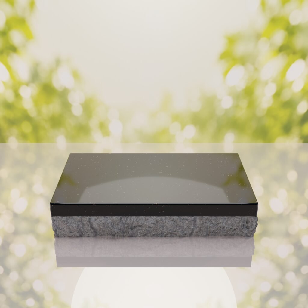 Rock Base Bevel Granite Grave Marker