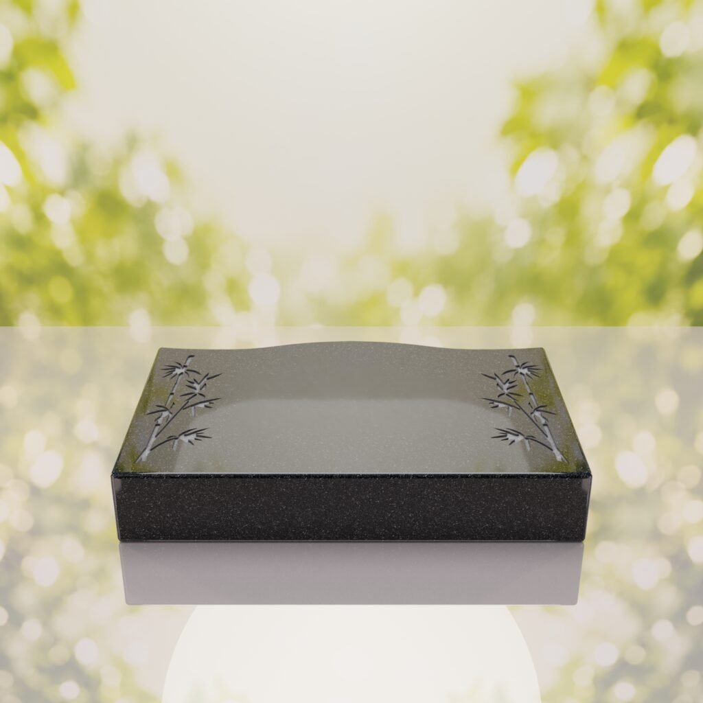 Bamboo Corner Bevel Granite Grave Marker