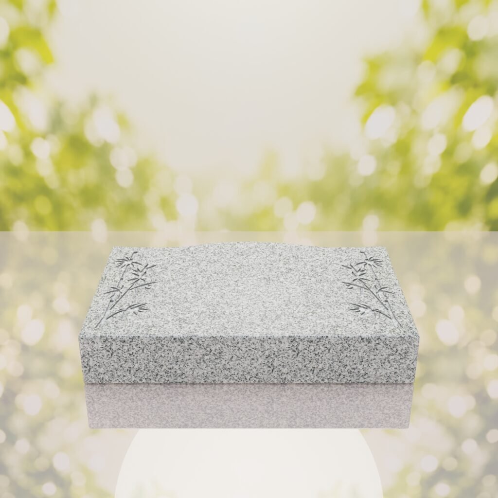 Bamboo Corner Bevel Granite Grave Marker