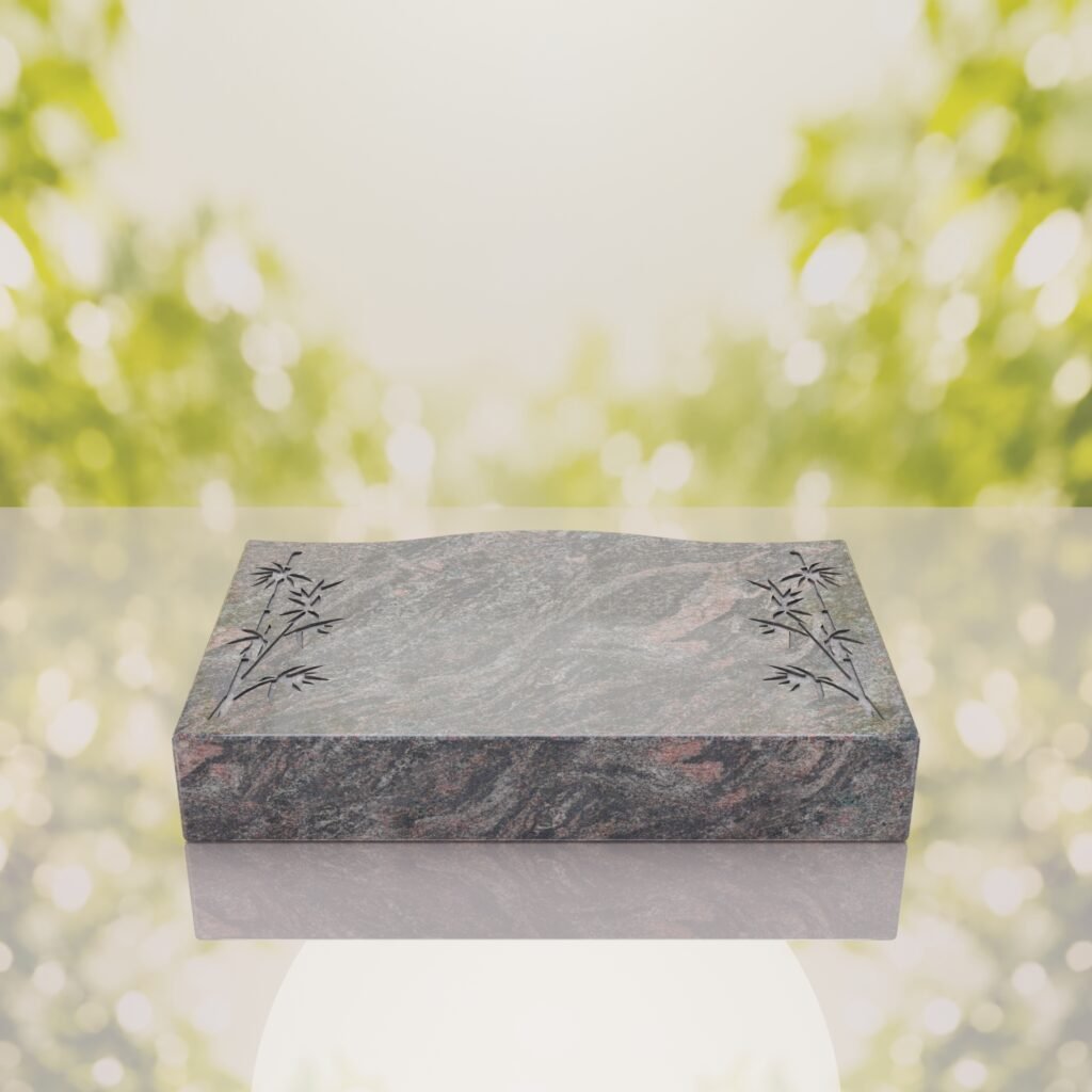 Bamboo Corner Bevel Granite Grave Marker