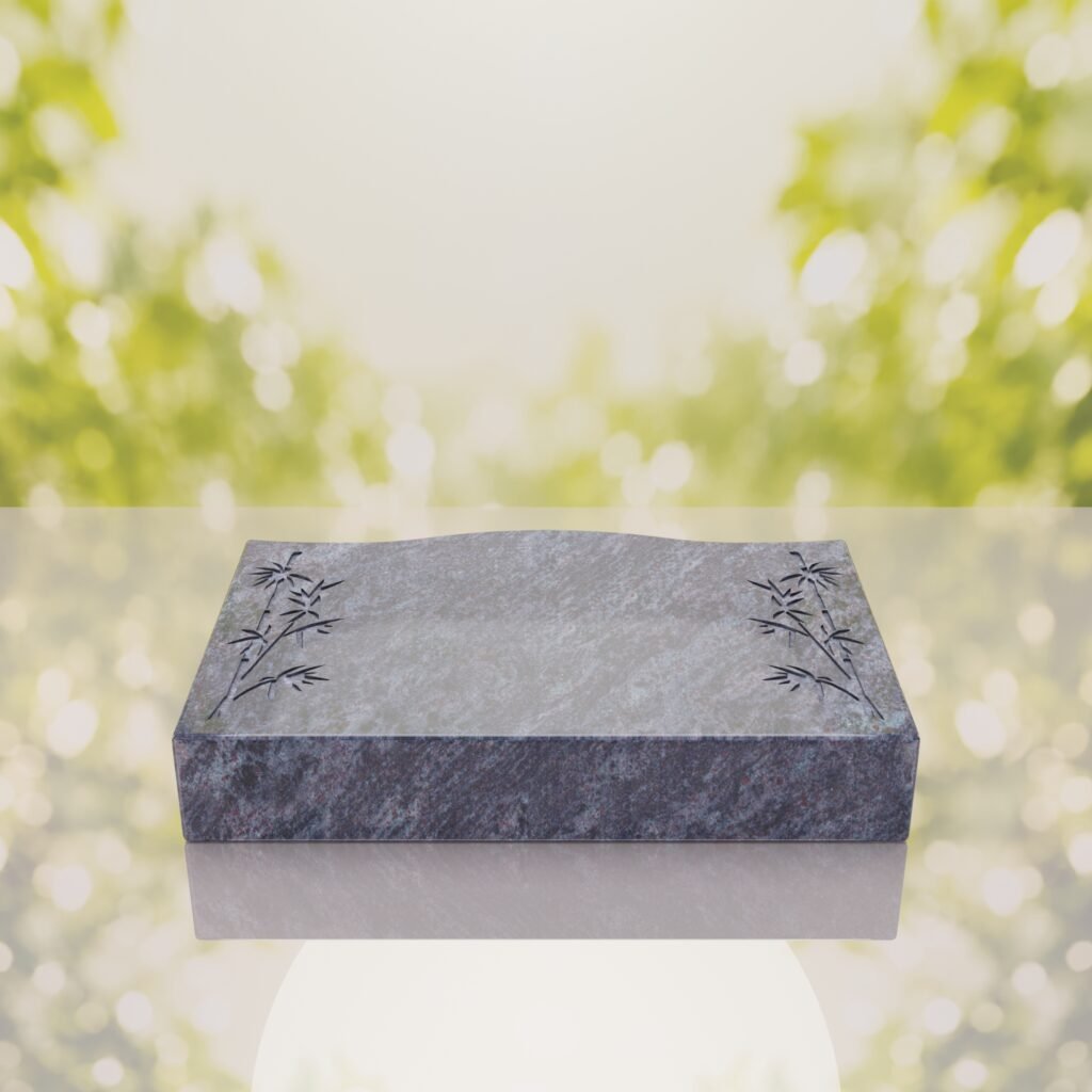 Bamboo Corner Bevel Granite Grave Marker