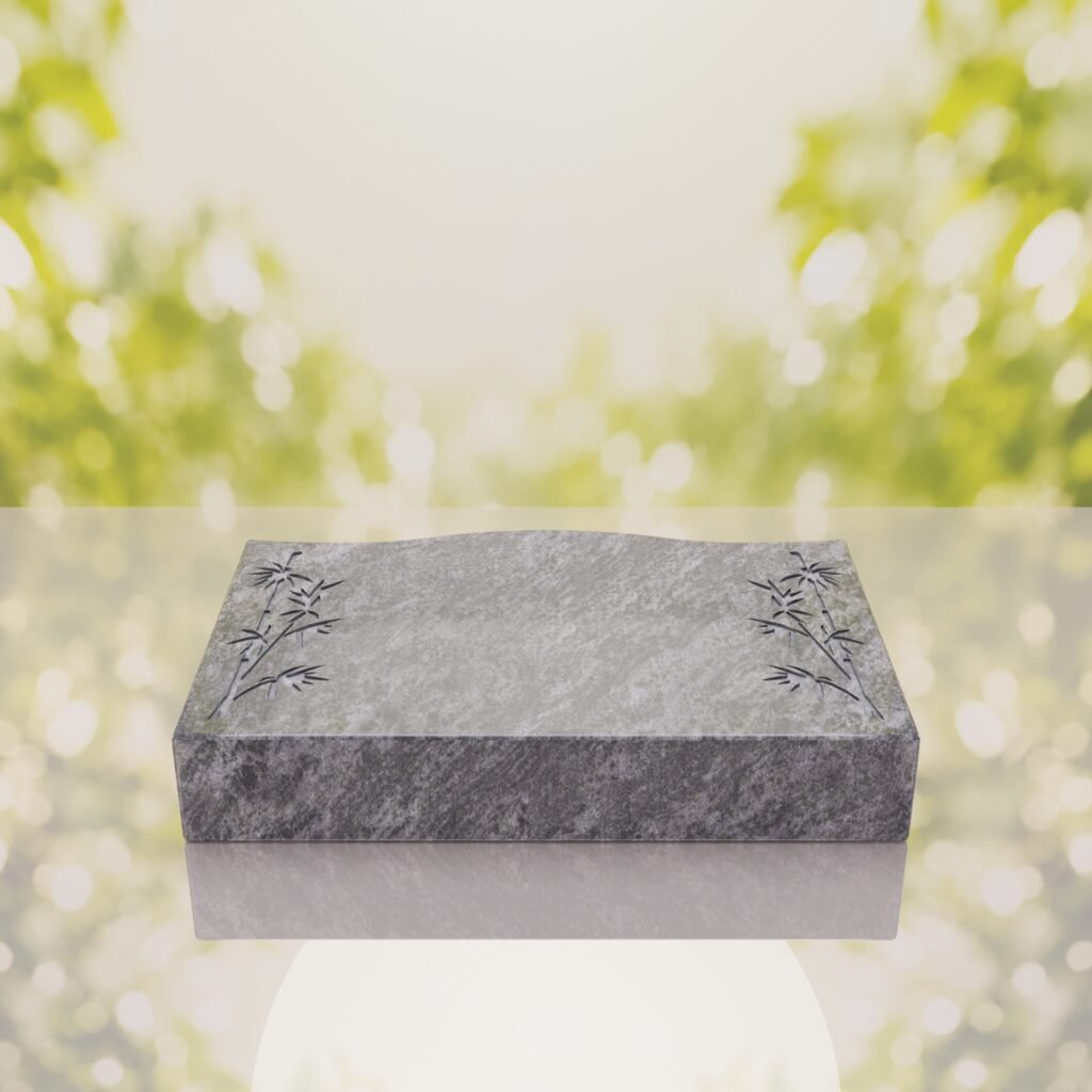 Bamboo Corner Bevel Granite Grave Marker