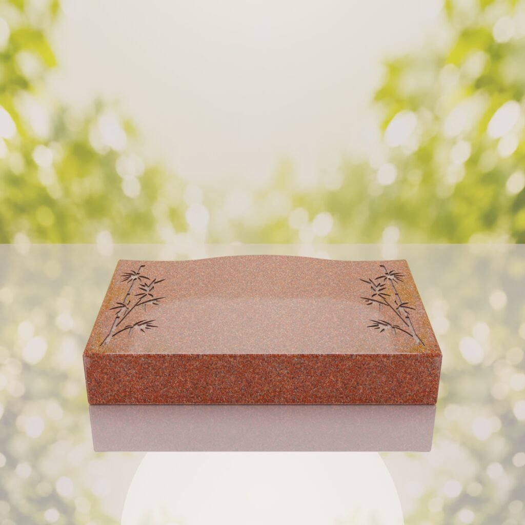 Bamboo Corner Bevel Granite Grave Marker
