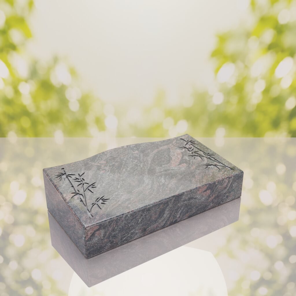 Bamboo Corner Bevel Granite Grave Marker