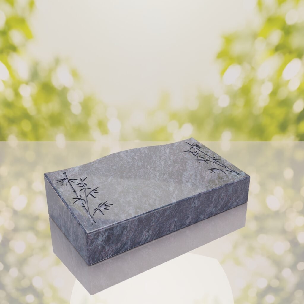 Bamboo Corner Bevel Granite Grave Marker