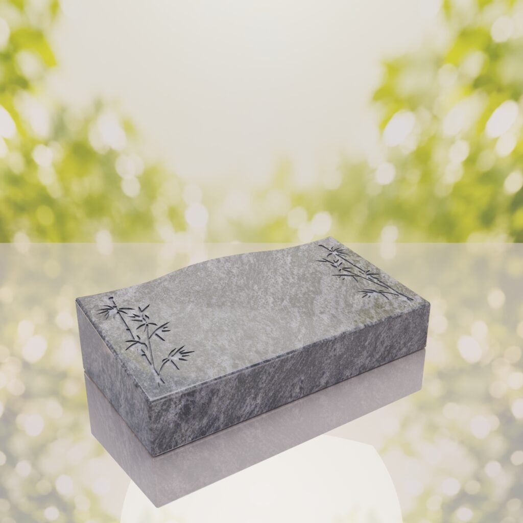 Bamboo Corner Bevel Granite Grave Marker