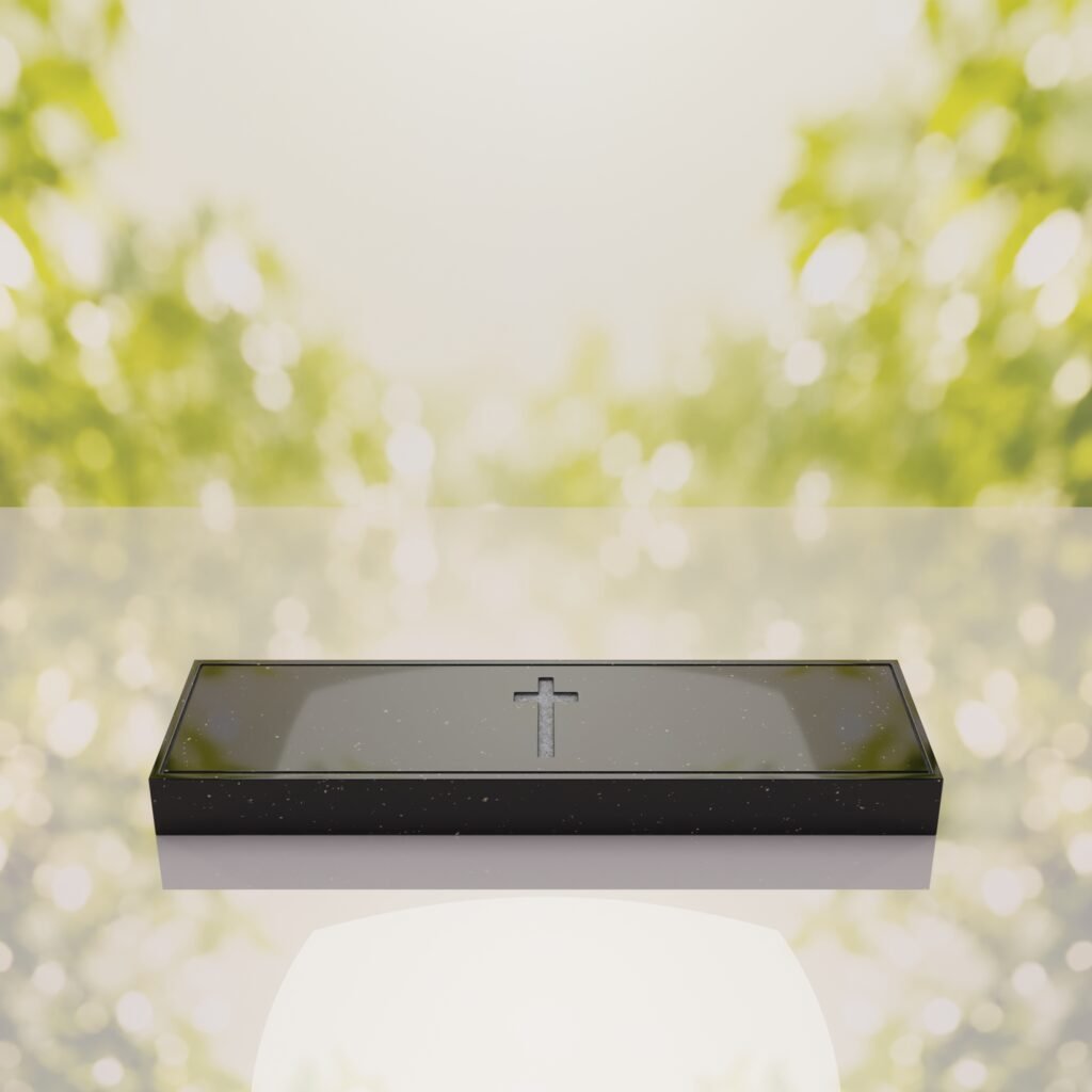Companion Bevel Granite Grave Marker with Cross