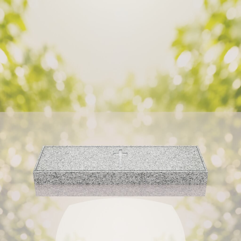 Companion Bevel Granite Grave Marker with Cross