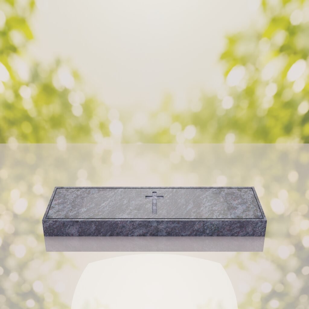 Companion Bevel Granite Grave Marker with Cross