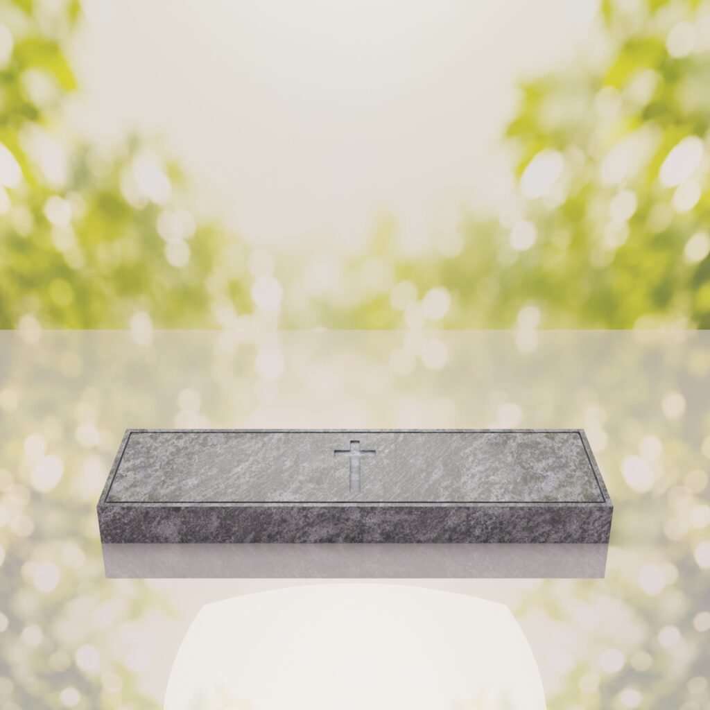 Companion Bevel Granite Grave Marker with Cross