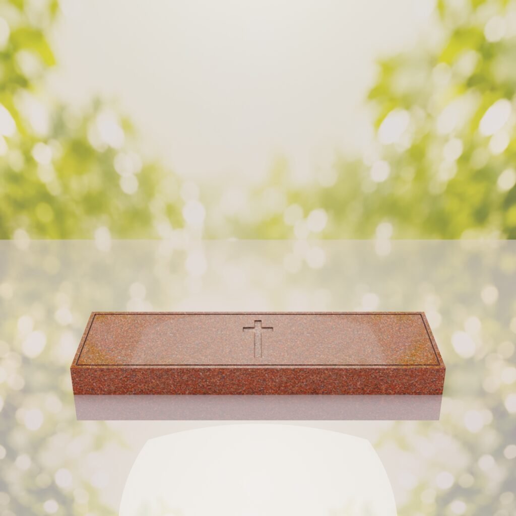Companion Bevel Granite Grave Marker with Cross