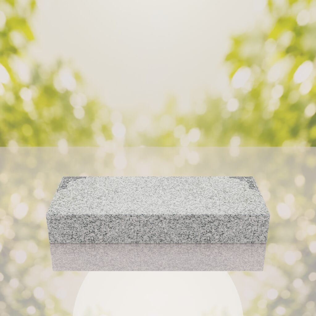 Companion Bevel Granite Grave Marker with Ivy Corner Design