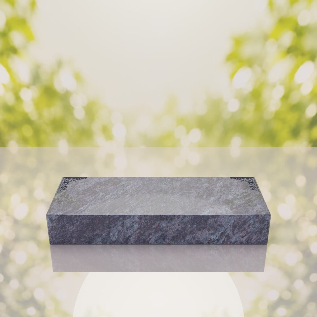 Companion Bevel Granite Grave Marker with Ivy Corner Design