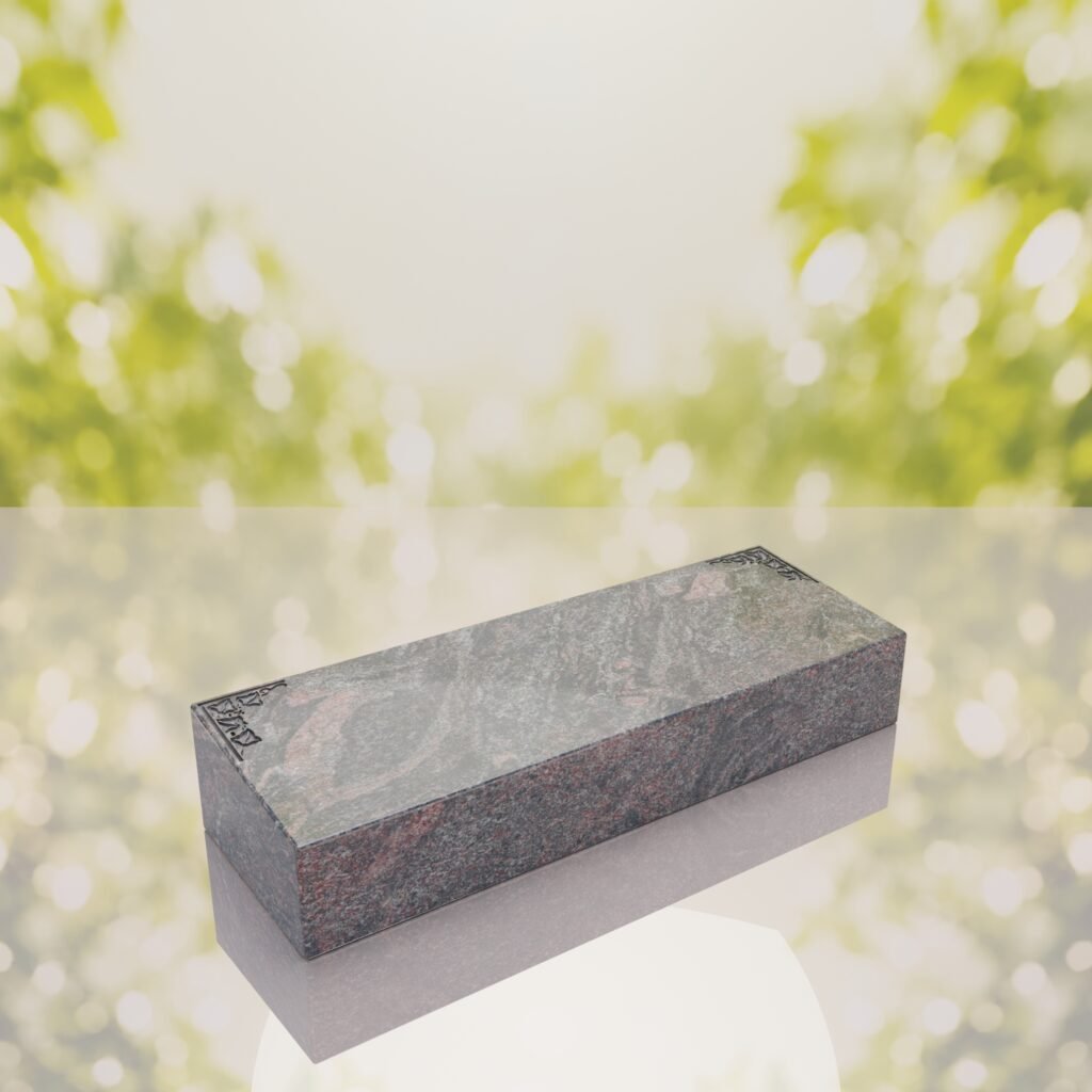 Companion Bevel Granite Grave Marker with Ivy Corner Design
