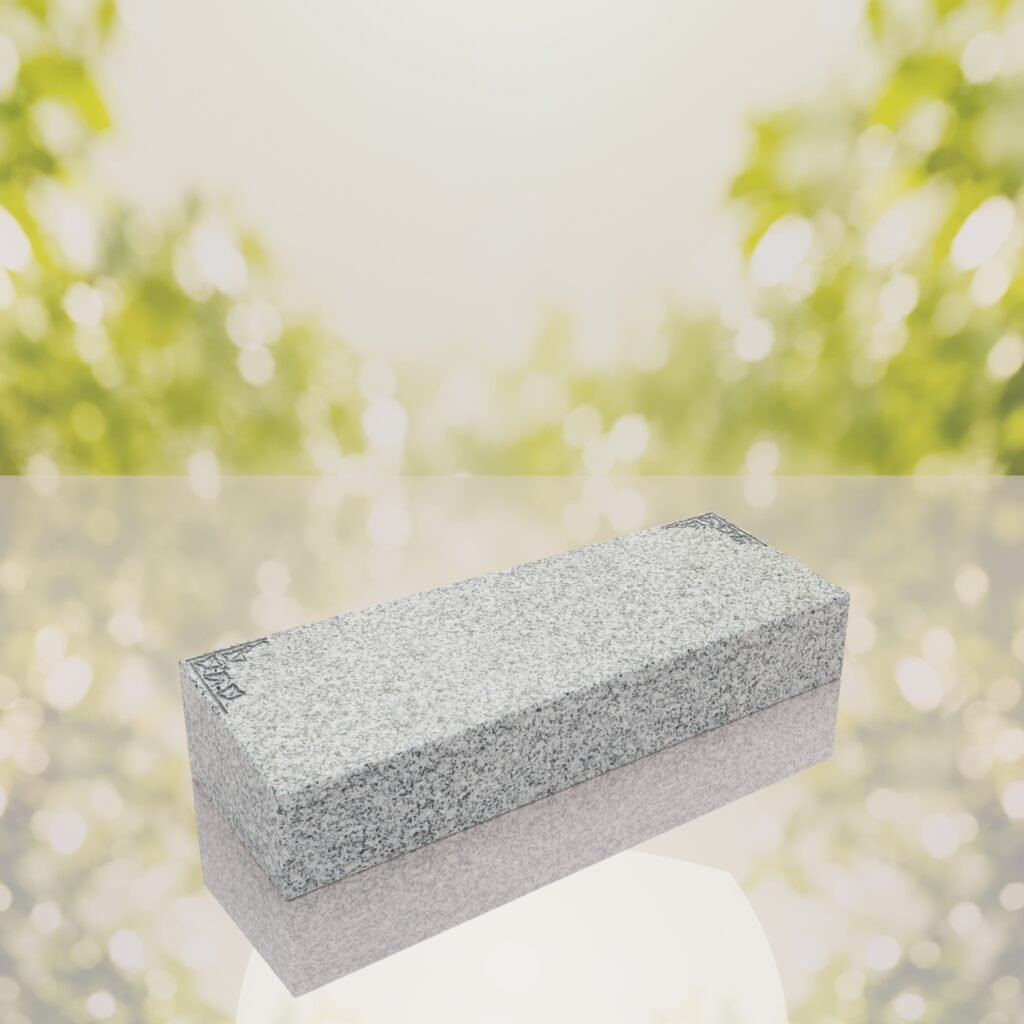Companion Bevel Granite Grave Marker with Ivy Corner Design