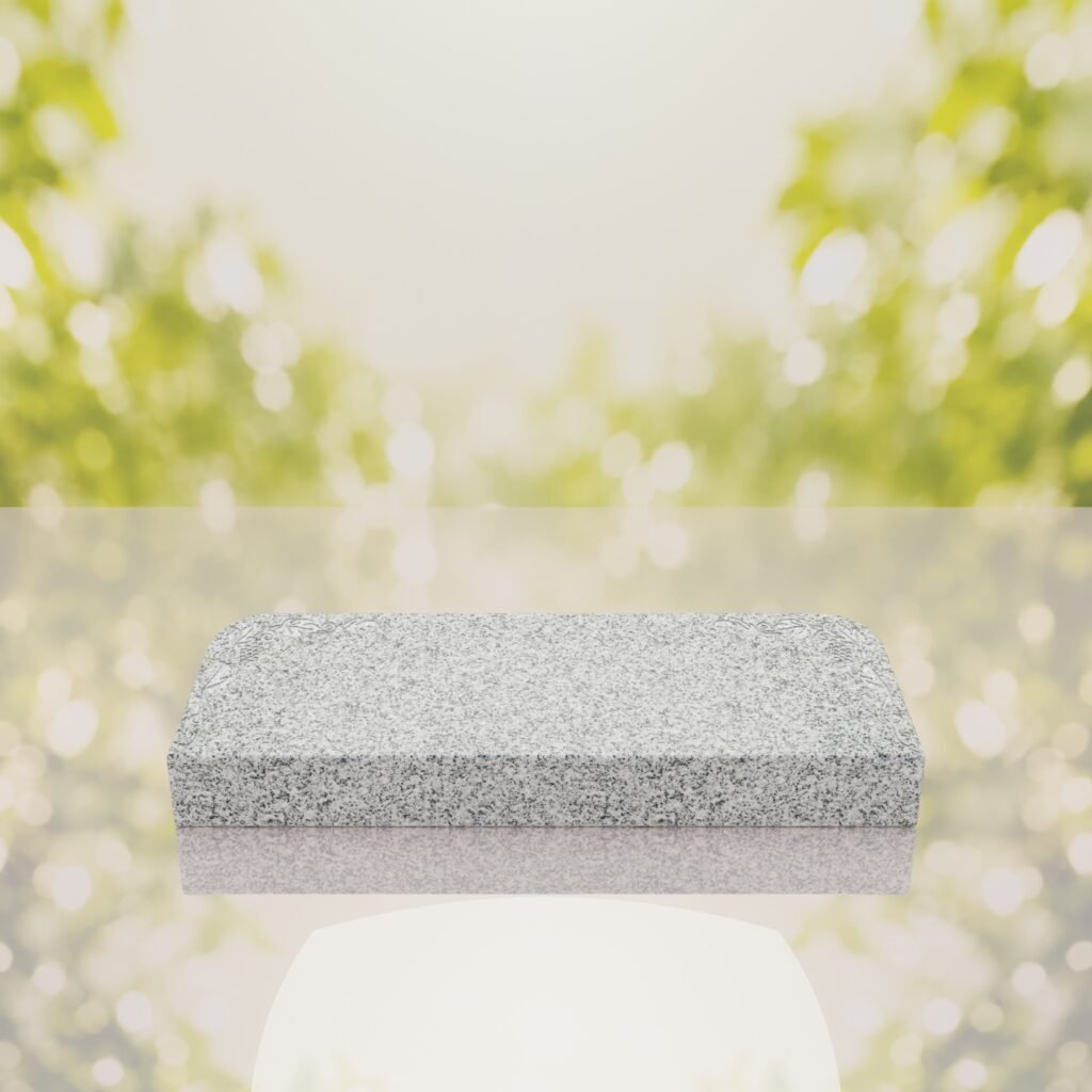 Companion Bevel Granite Grave Marker with Floral Corner Design