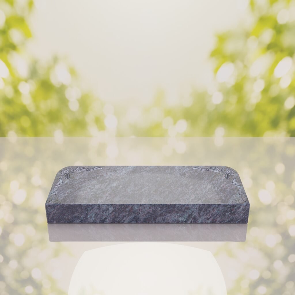 Companion Bevel Granite Grave Marker with Floral Corner Design