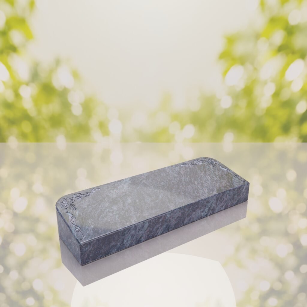 Companion Bevel Granite Grave Marker with Floral Corner Design