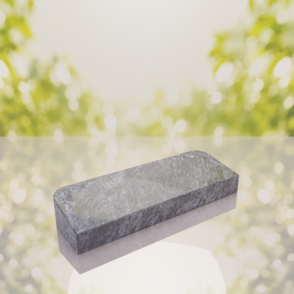 Companion Bevel Granite Grave Marker with Floral Corner Design