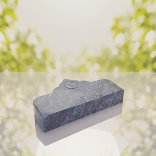 Islamic Companion Bevel Granite Grave Marker with Crescent