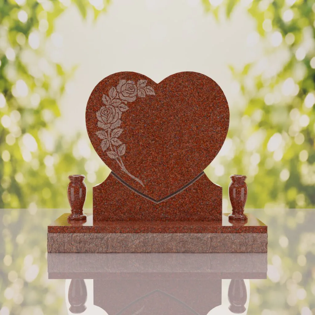 Rose Heart Headstone