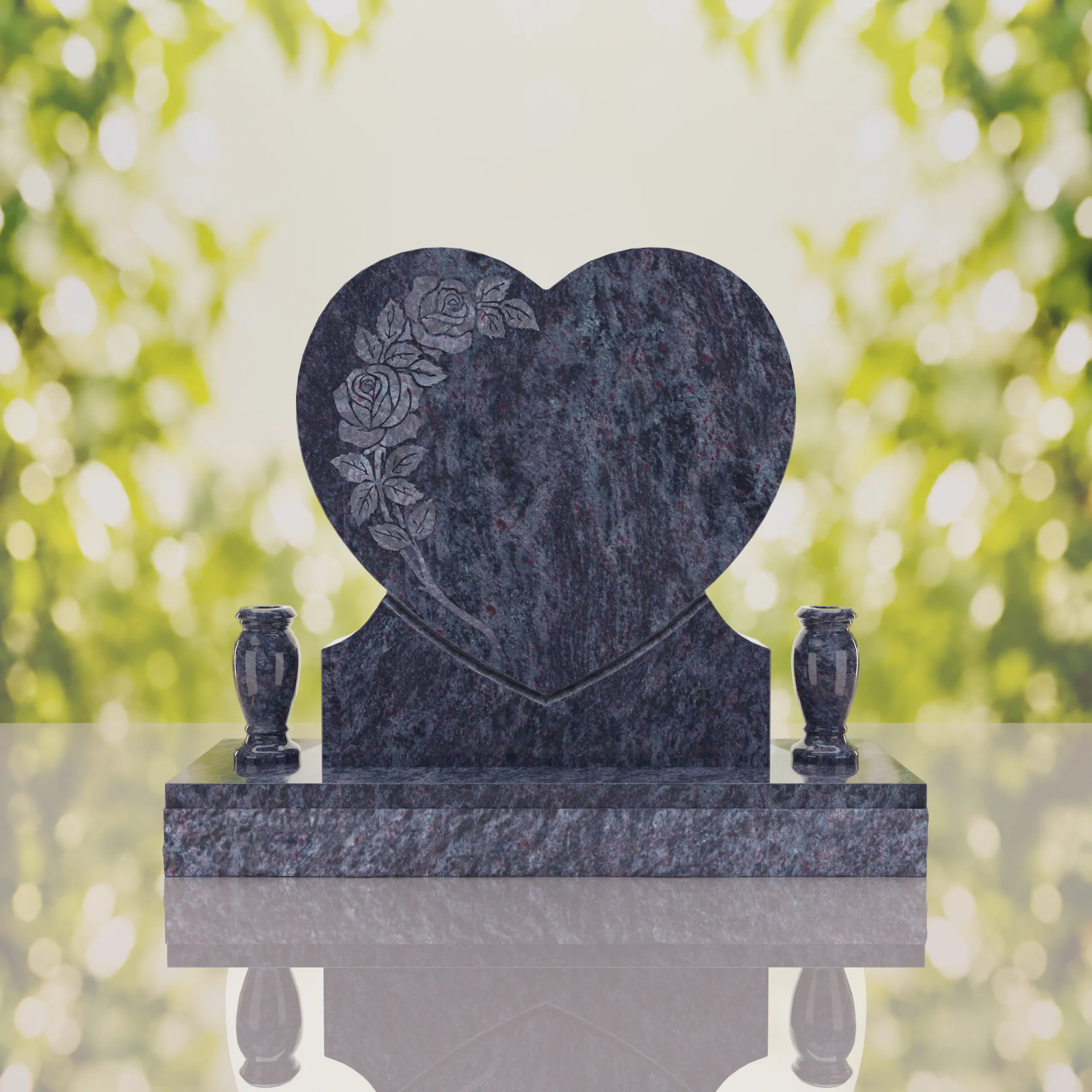 Rose Heart Headstone