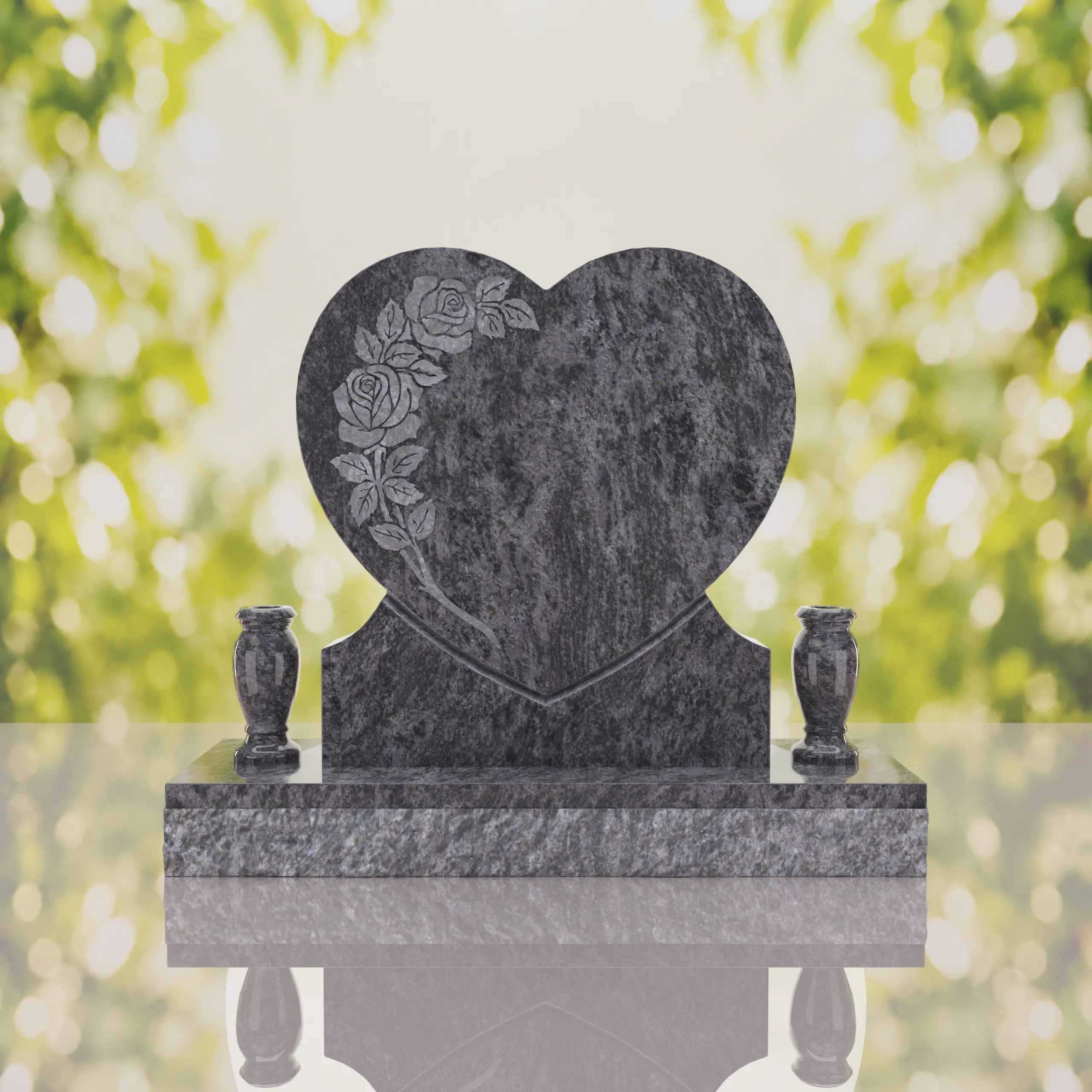 Rose Heart Headstone