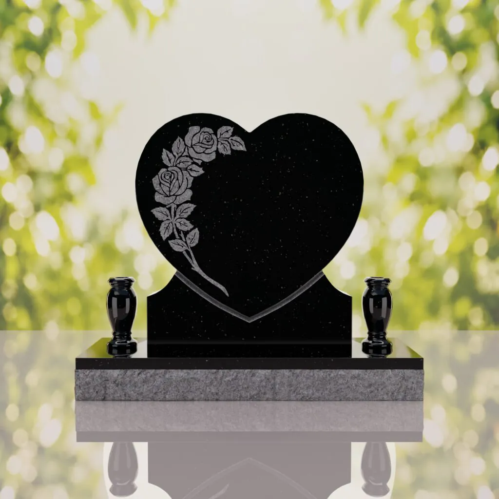 Rose Heart Headstone