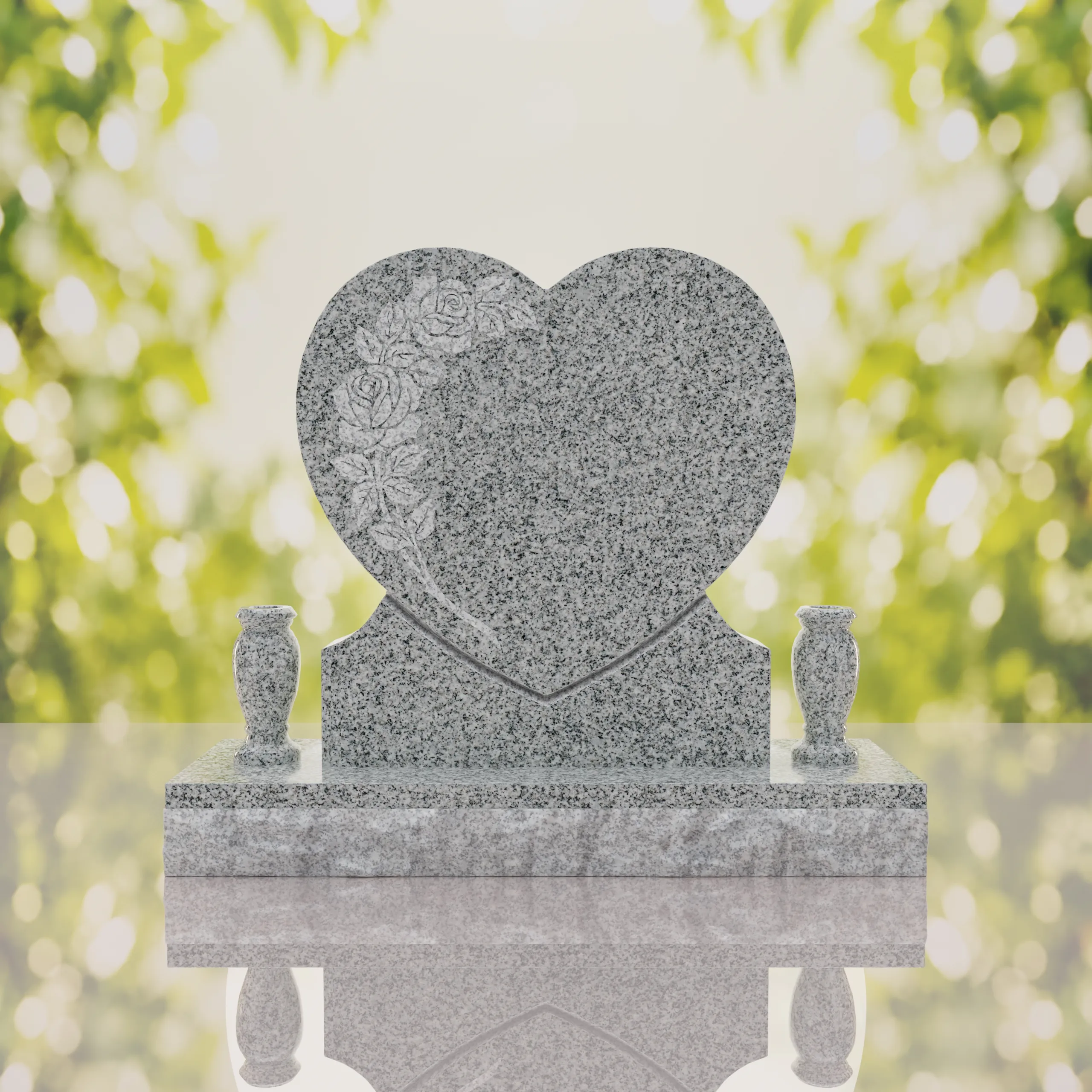 Rose Heart Headstone