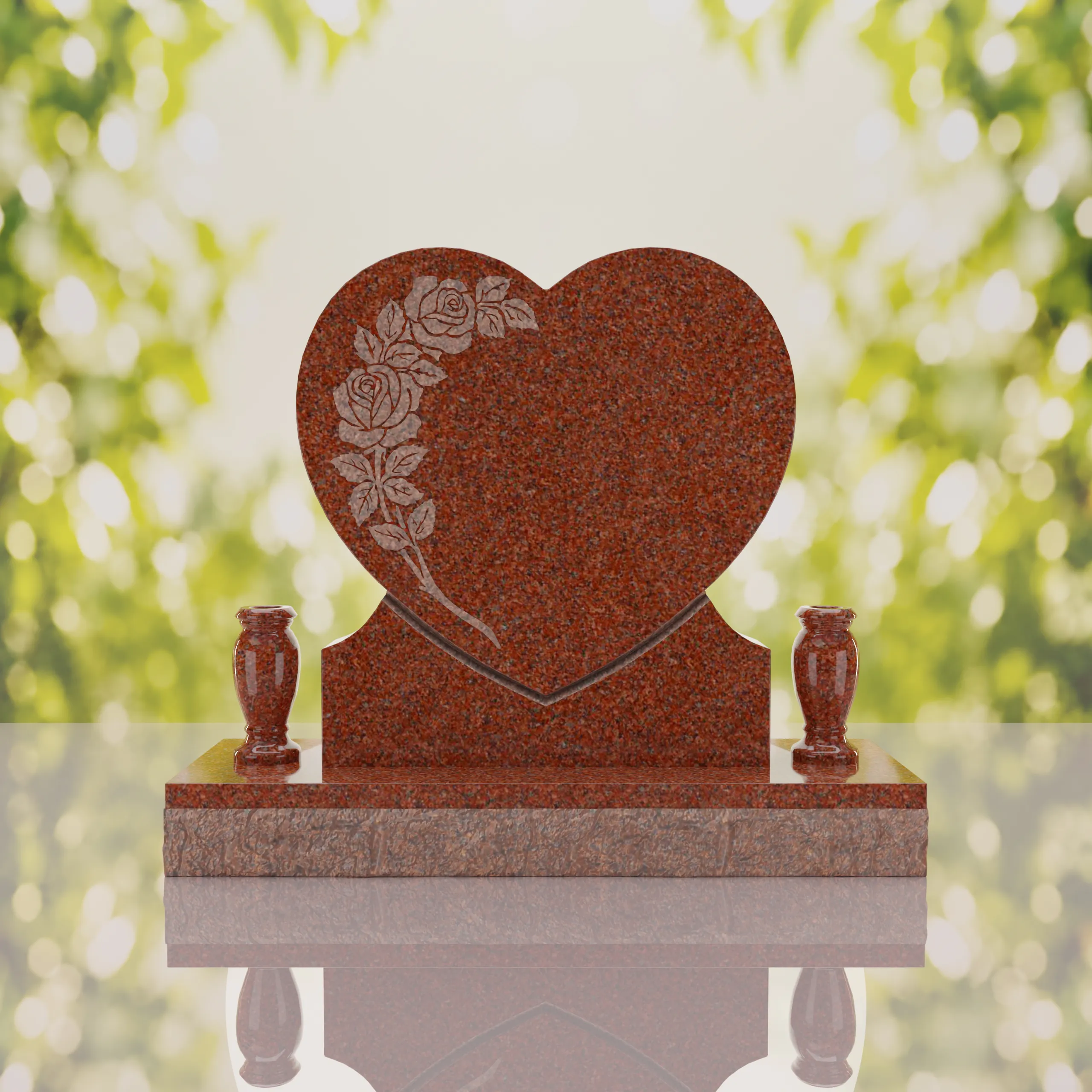 Rose Heart Headstone