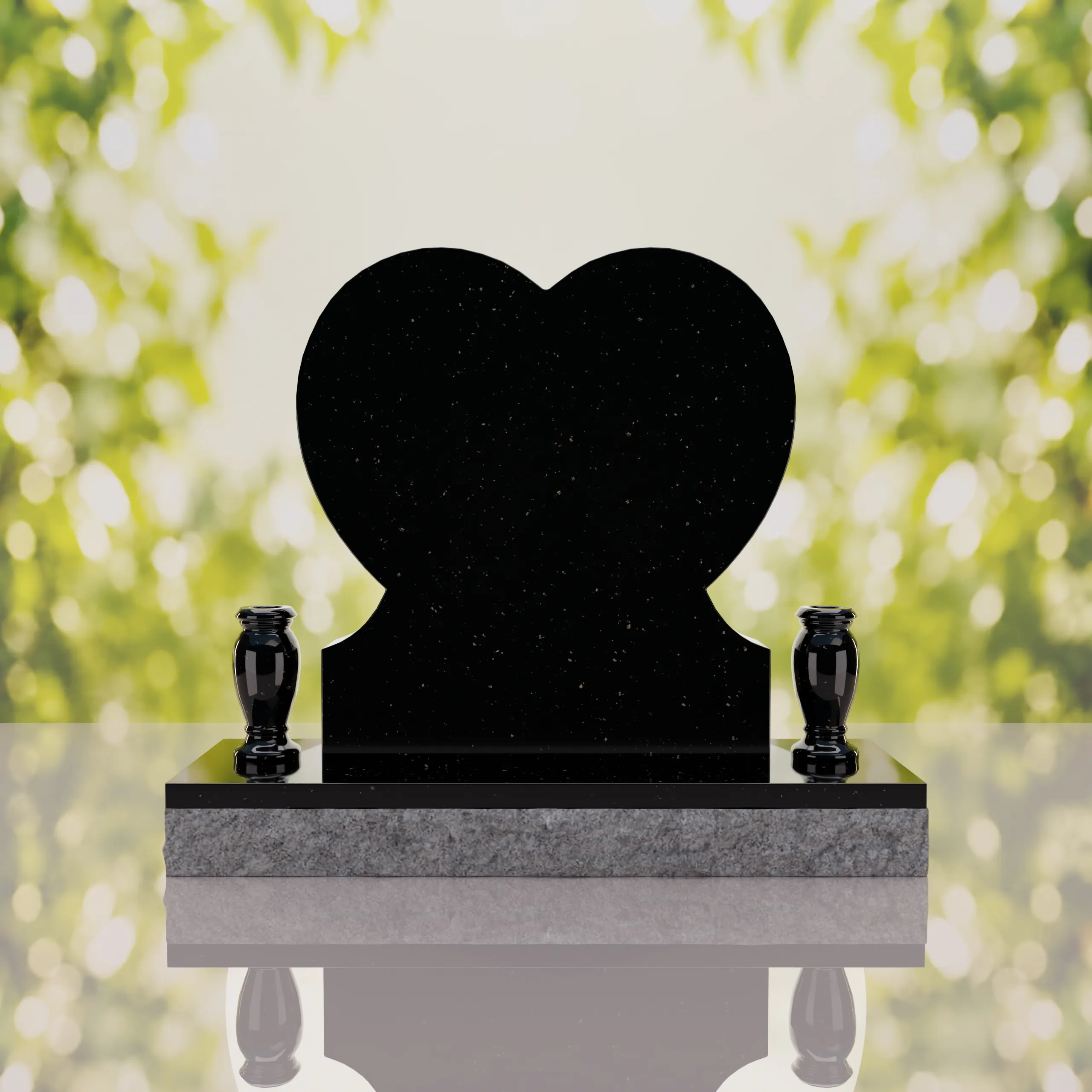 Rose Heart Headstone