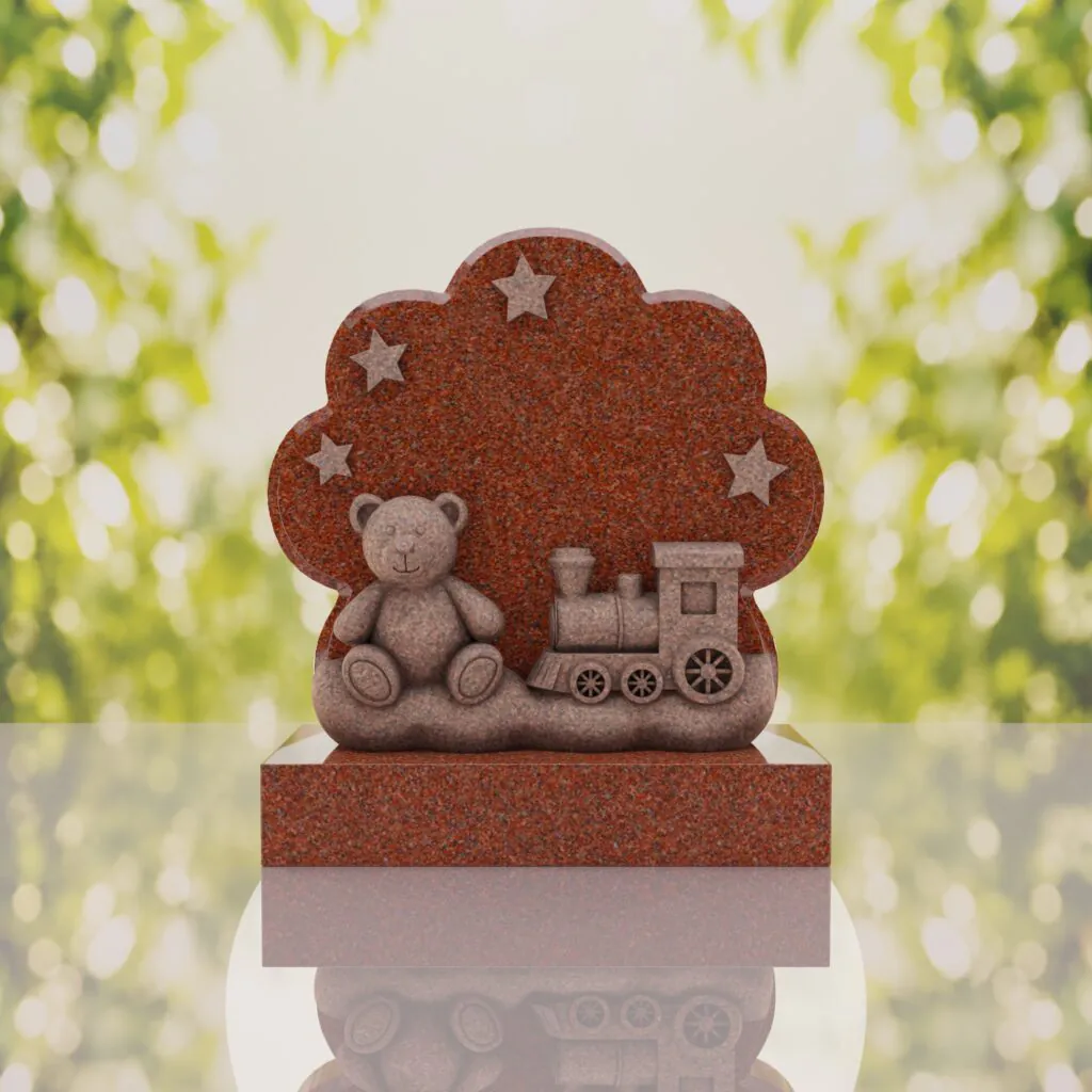 Teddy Bear Train Child Headstone