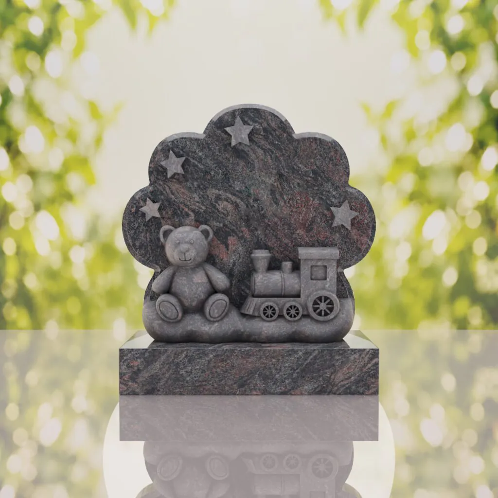 Teddy Bear Train Child Headstone