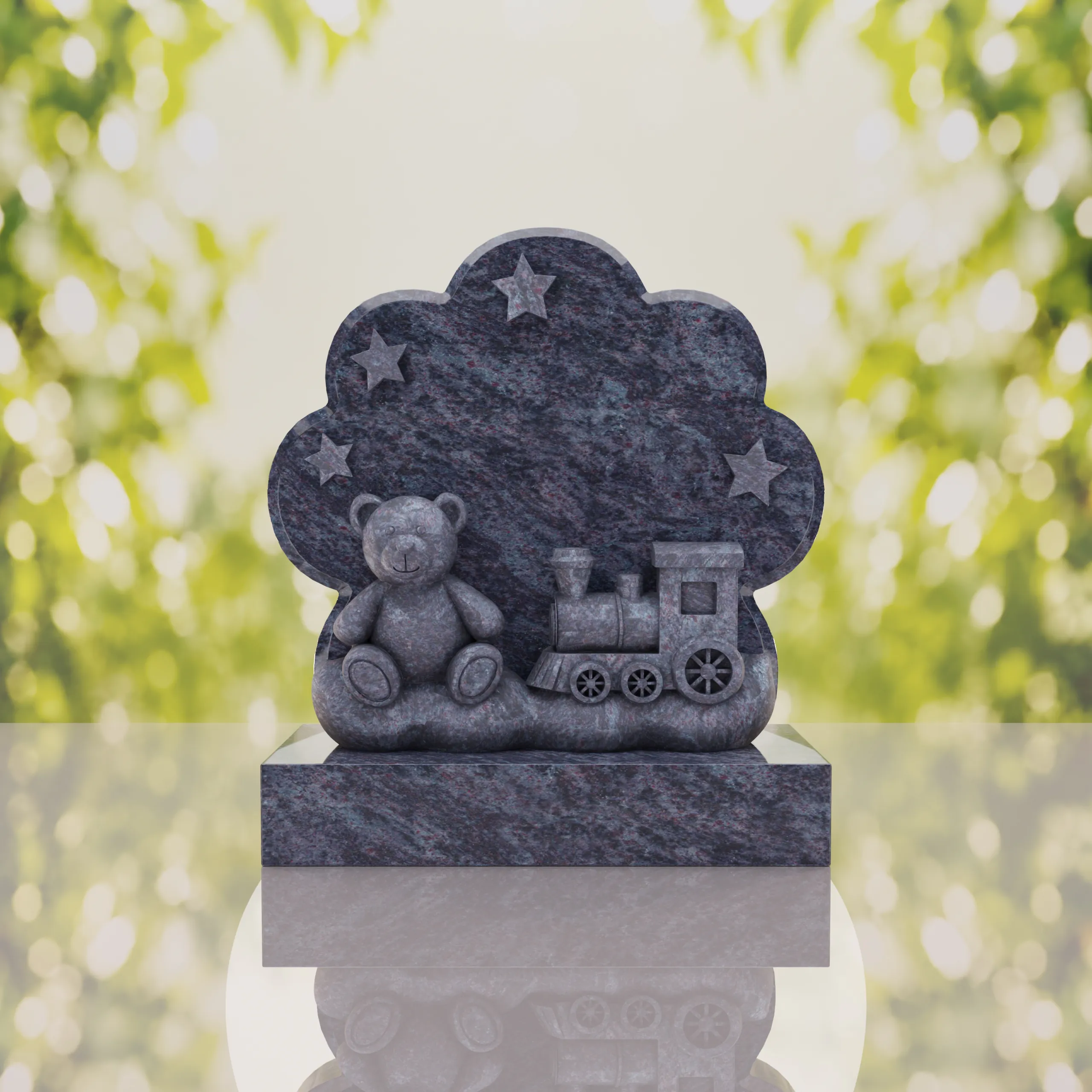 Teddy Bear Train Child Headstone