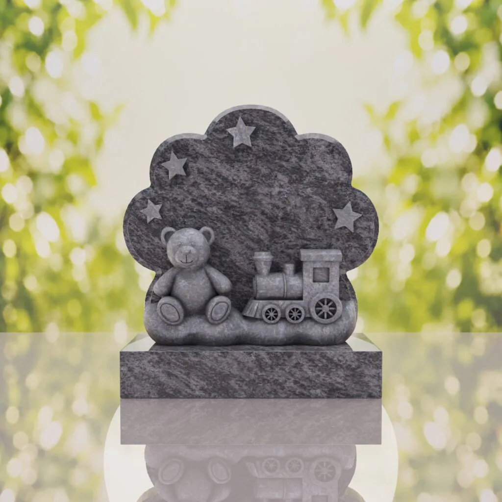Teddy Bear Train Child Headstone