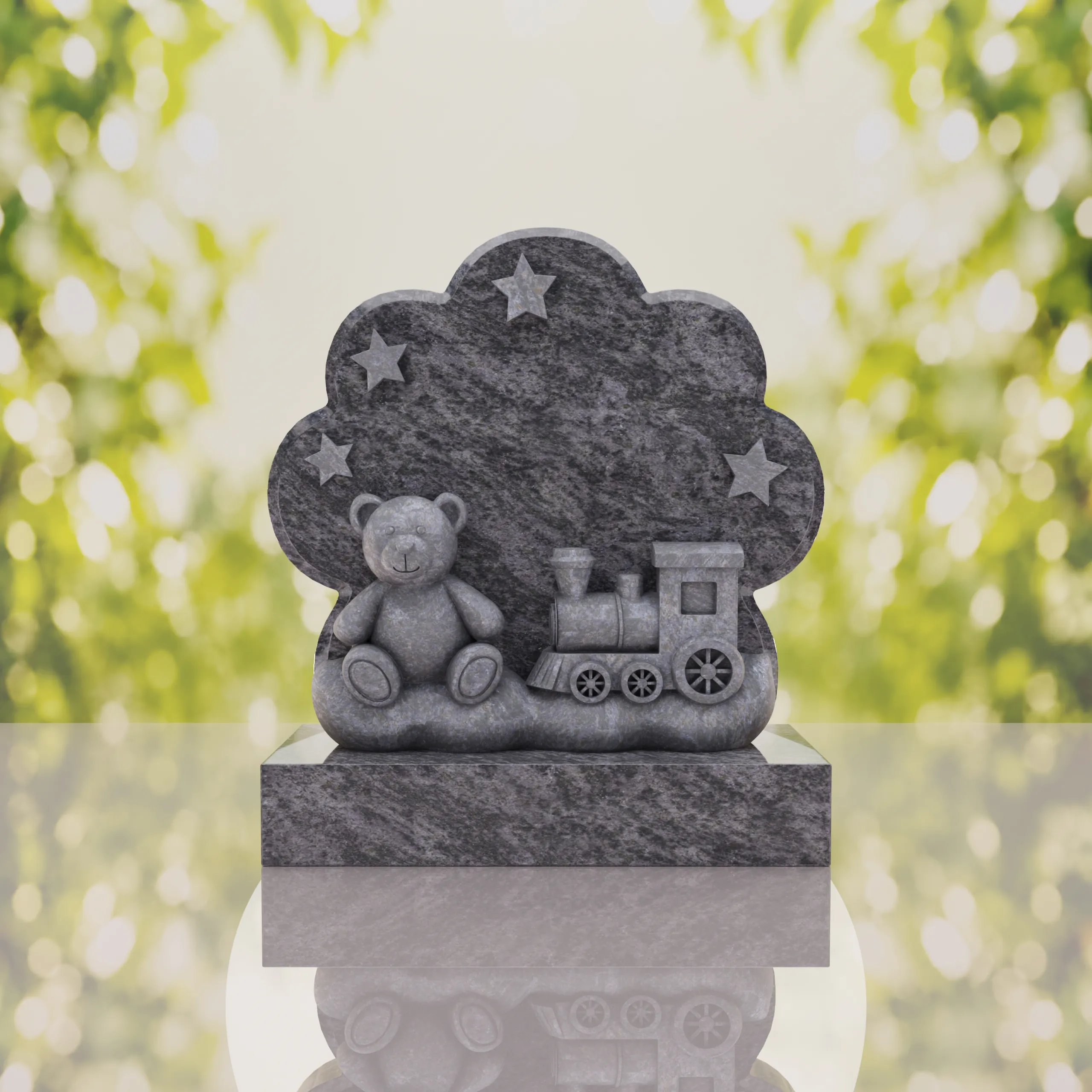 Teddy Bear Train Child Headstone
