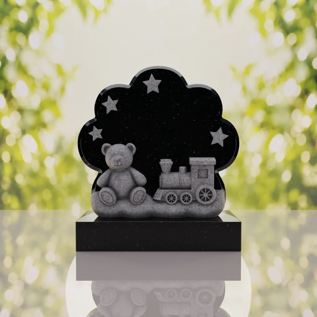 Teddy Bear Train Child Headstone