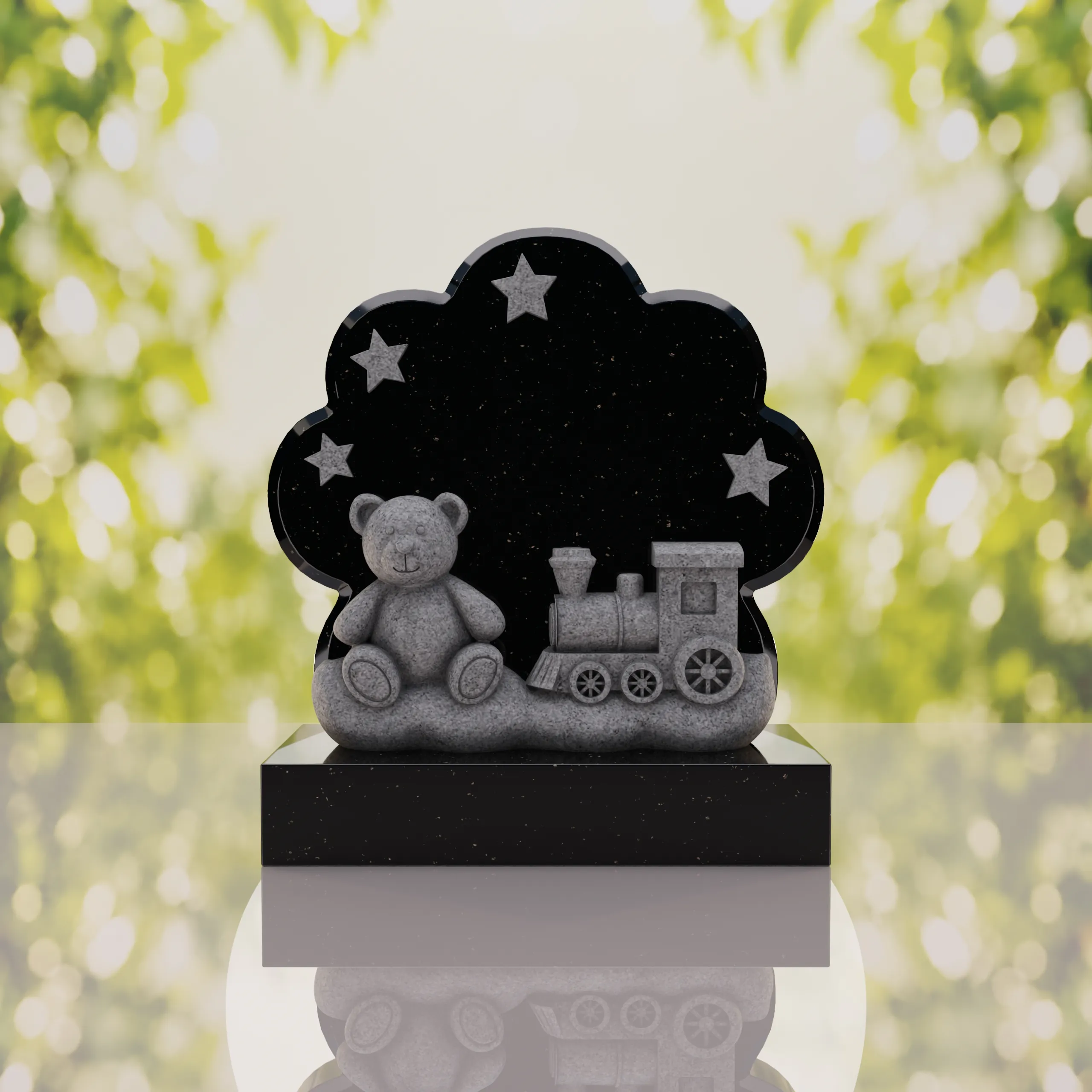 Teddy Bear Train Child Headstone