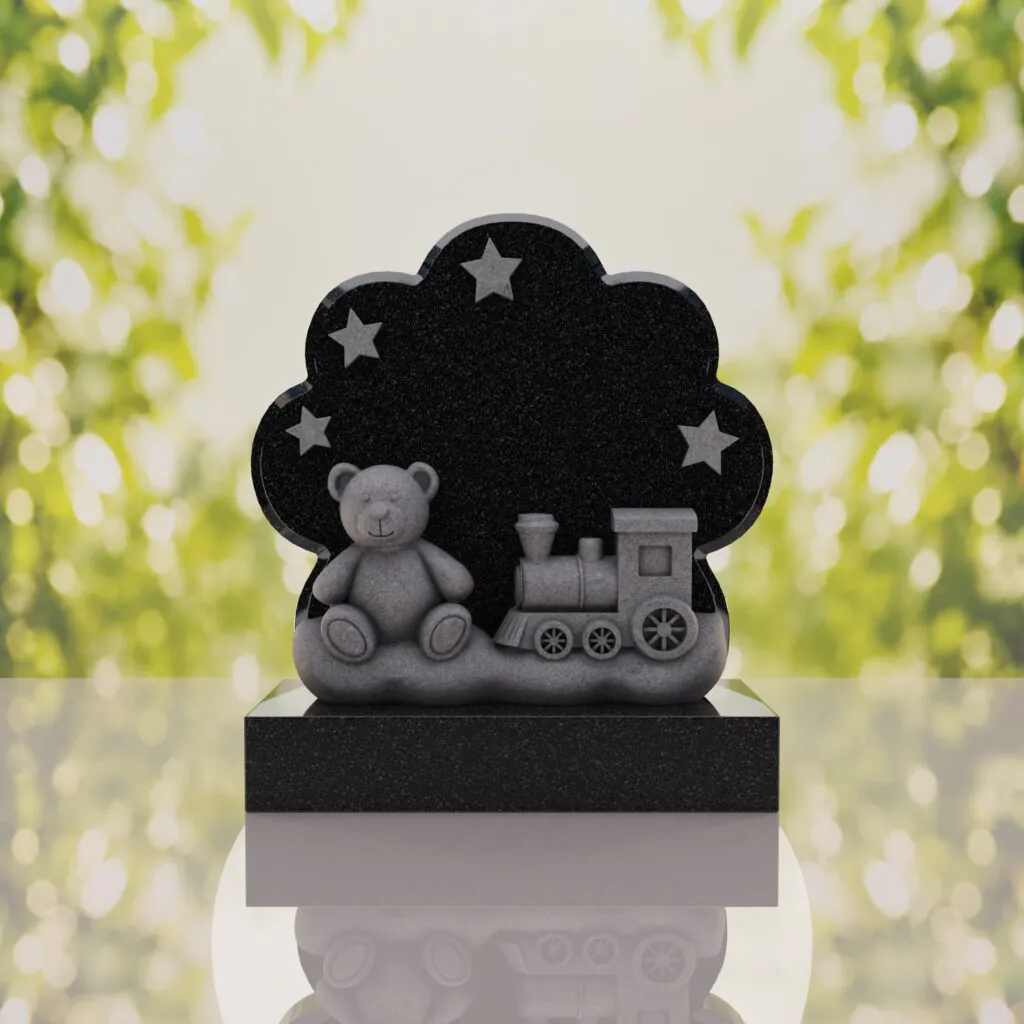 Teddy Bear Train Child Headstone