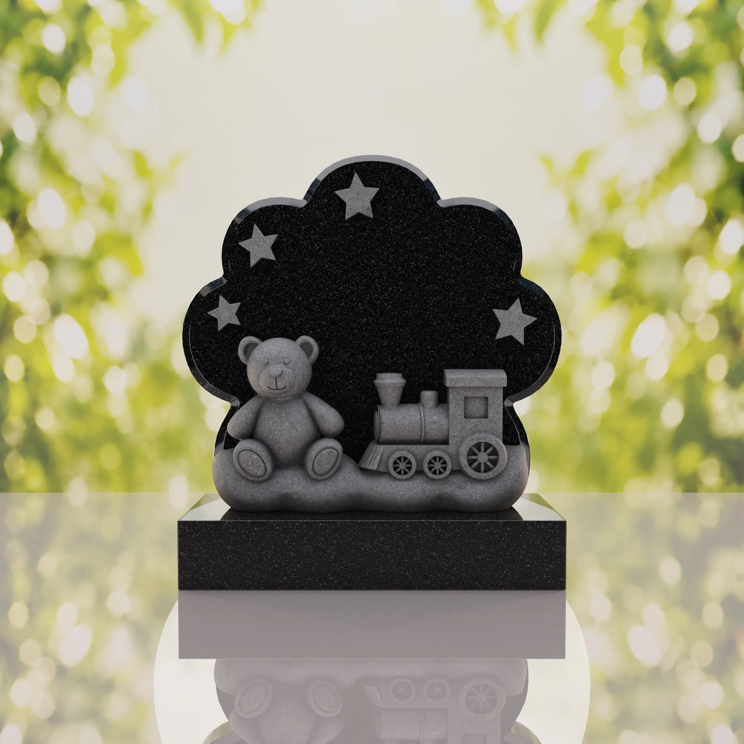 Teddy Bear Train Child Headstone
