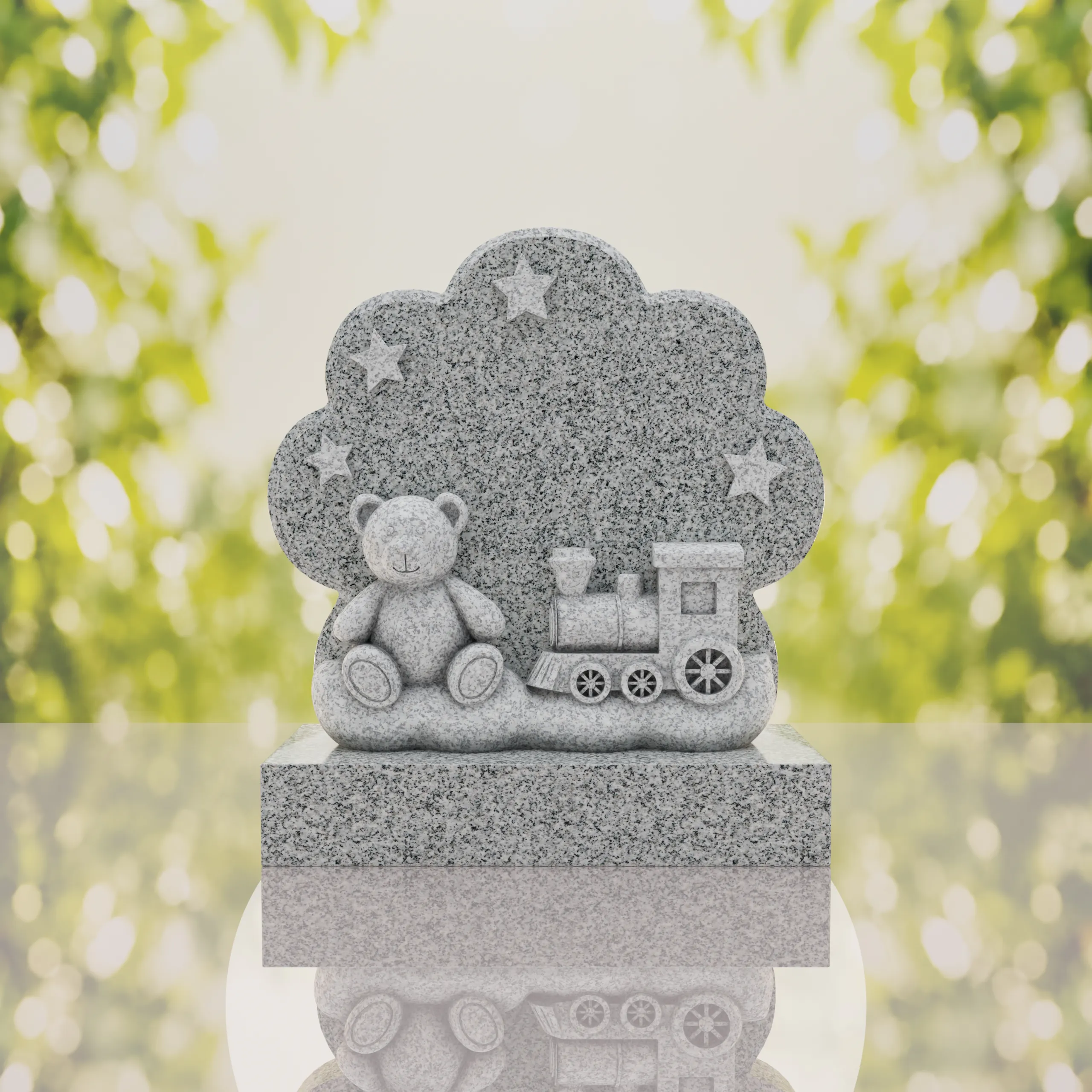 Teddy Bear Train Child Headstone